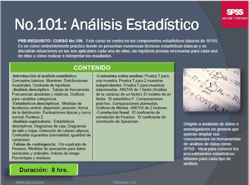 Curso 101 Análisis Estadístico